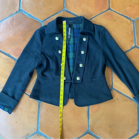 Priorities Women's Black Military Band Jacket Blazer Gold Buttons Stretch Sz 10 - Picture 6 of 7